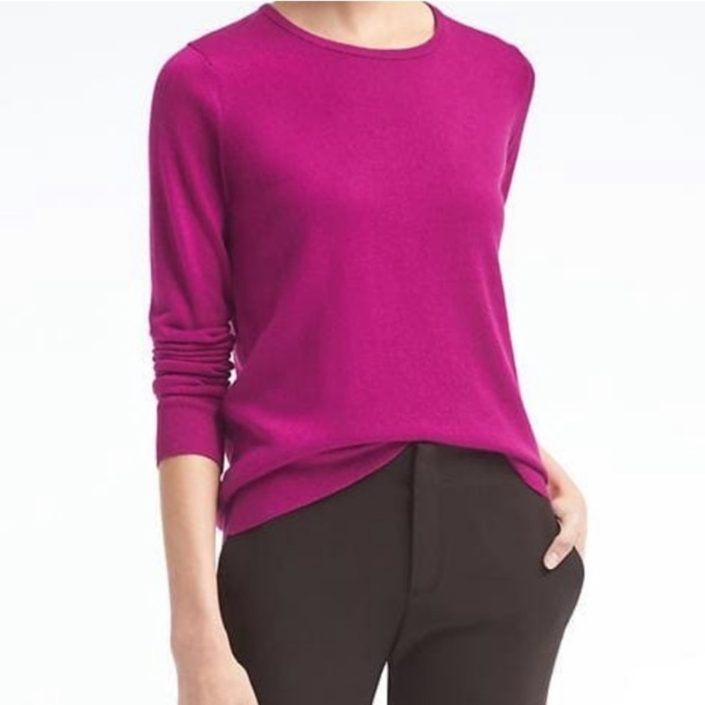 Banana Republic Fuchsia Silk Cashmere Sweater